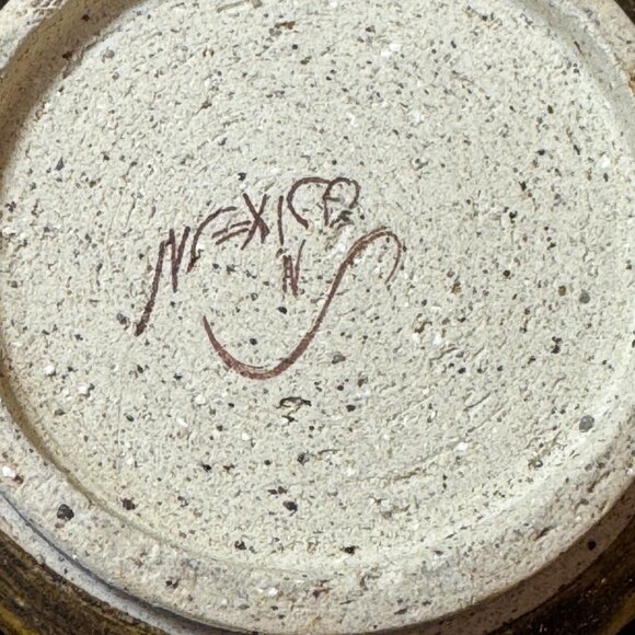 Mexican Tanola Pottery Cockatoo Mugs Beige & Brown Speckled Set Of 2 - Picture 7 of 8